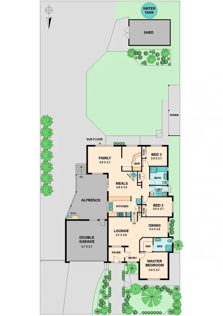 Floorplan of Homely house listing, 61 ROULSTON WAY, Wallan VIC 3756