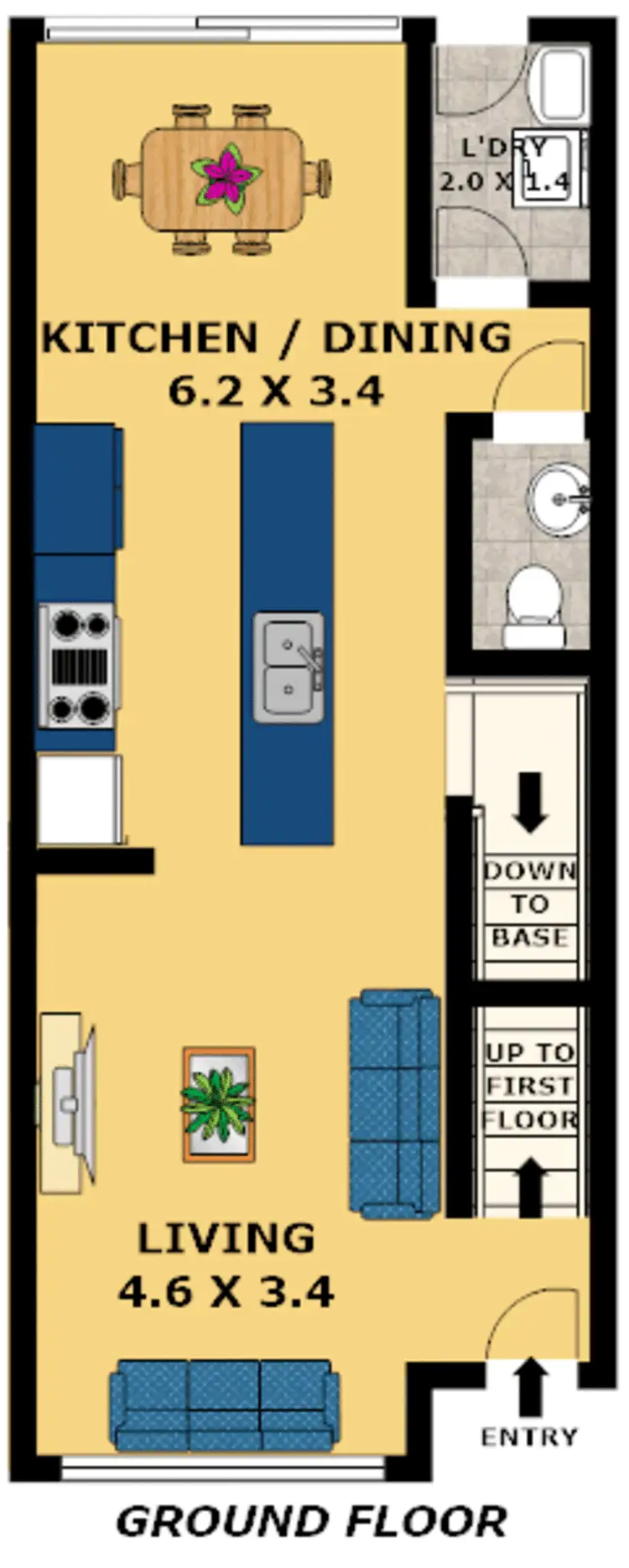 Floorplan of Homely townhouse listing, 2/3-7 Elliott Street, Belfield NSW 2191