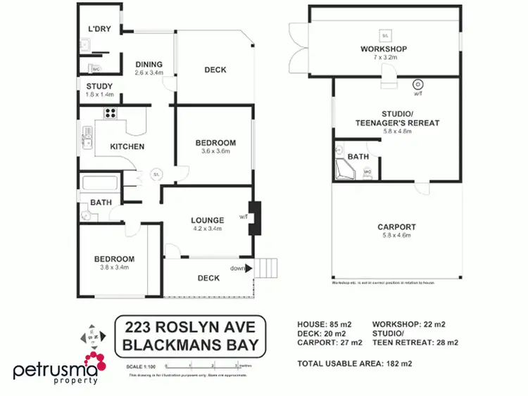 Floorplan of Homely house listing, 223 Roslyn Avenue, Blackmans Bay TAS 7052