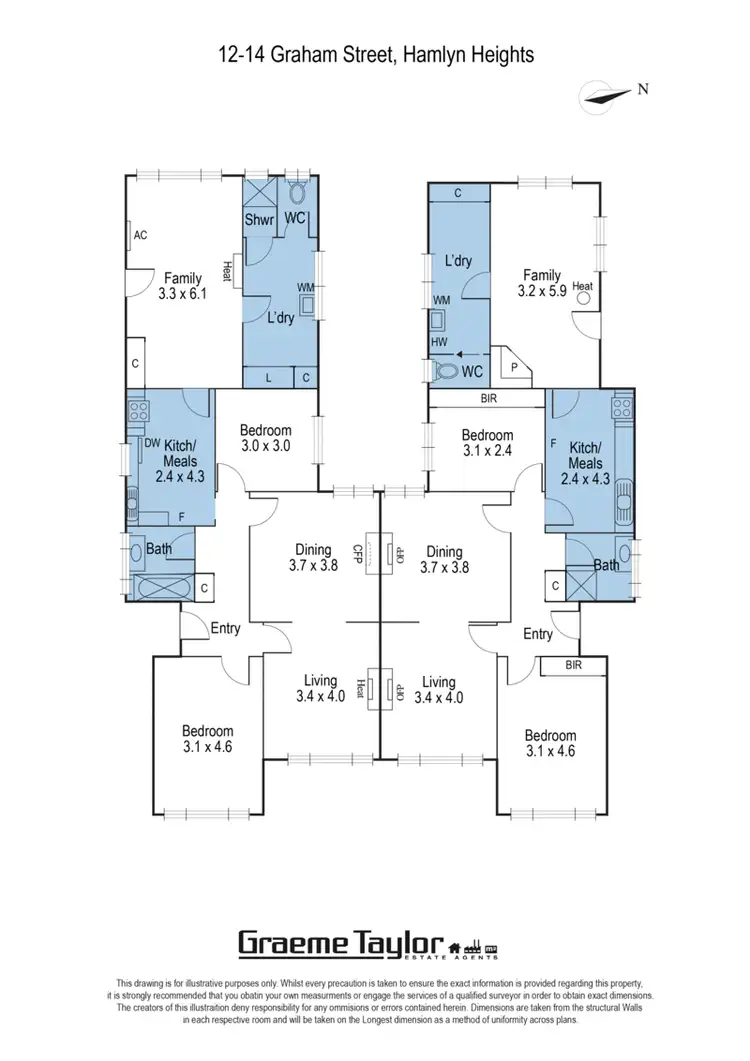 Floorplan of Homely house listing, 12-14 Graham Street, Hamlyn Heights VIC 3215