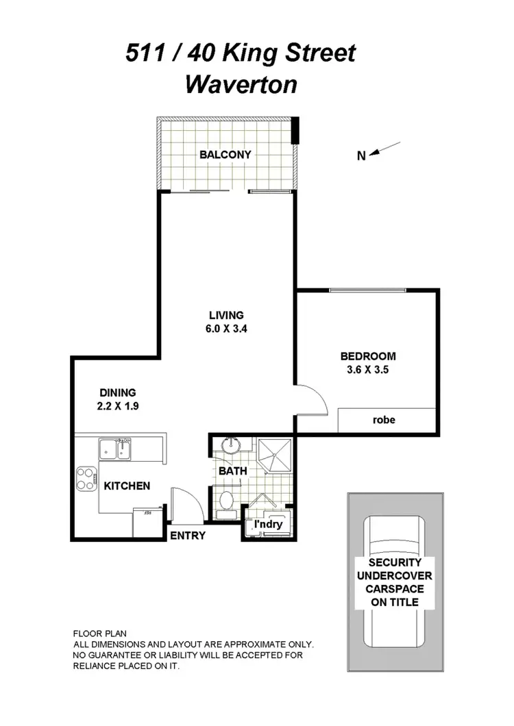 Floorplan of Homely apartment listing, 511/40 King Street, Waverton NSW 2060