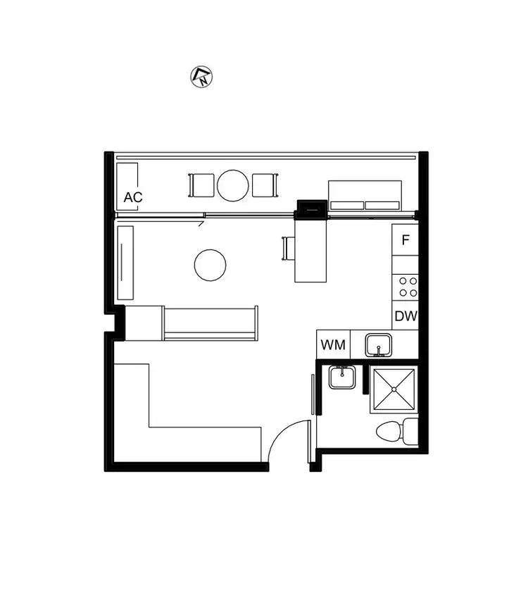 Floorplan of Homely studio listing, 507/76 Roslyn Gardens, Elizabeth Bay NSW 2011