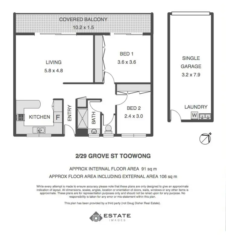 Floorplan of Homely unit listing, 2/29 Grove Street, Toowong QLD 4066