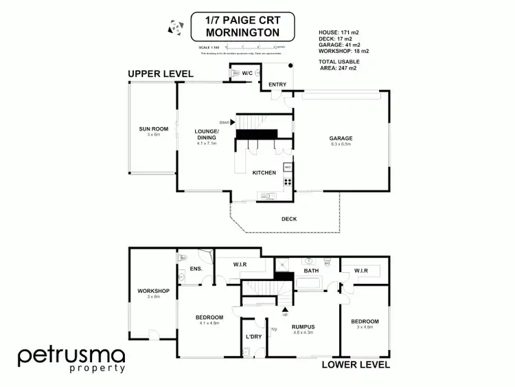 Floorplan of Homely unit listing, 1/7 Paige Court, Mornington TAS 7018