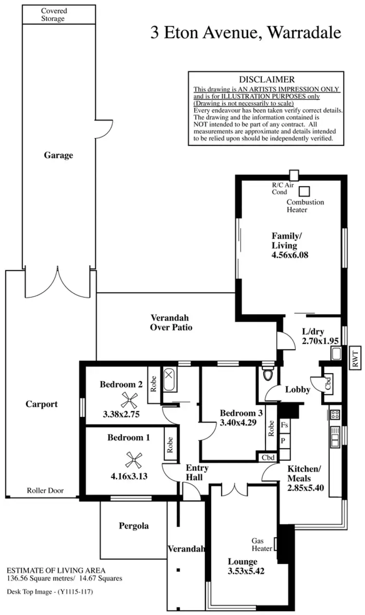 Floorplan of Homely house listing, 3 Eton Avenue, Warradale SA 5046