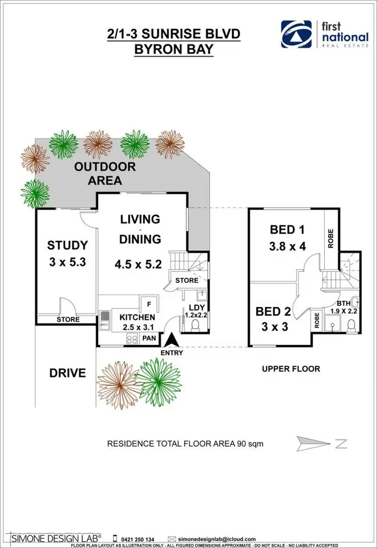 Floorplan of Homely unit listing, 2/1-3 Sunrise Boulevard, Byron Bay NSW 2481
