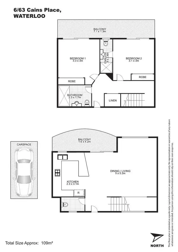 Floorplan of Homely apartment listing, 6/63 Cains Place, Waterloo NSW 2017