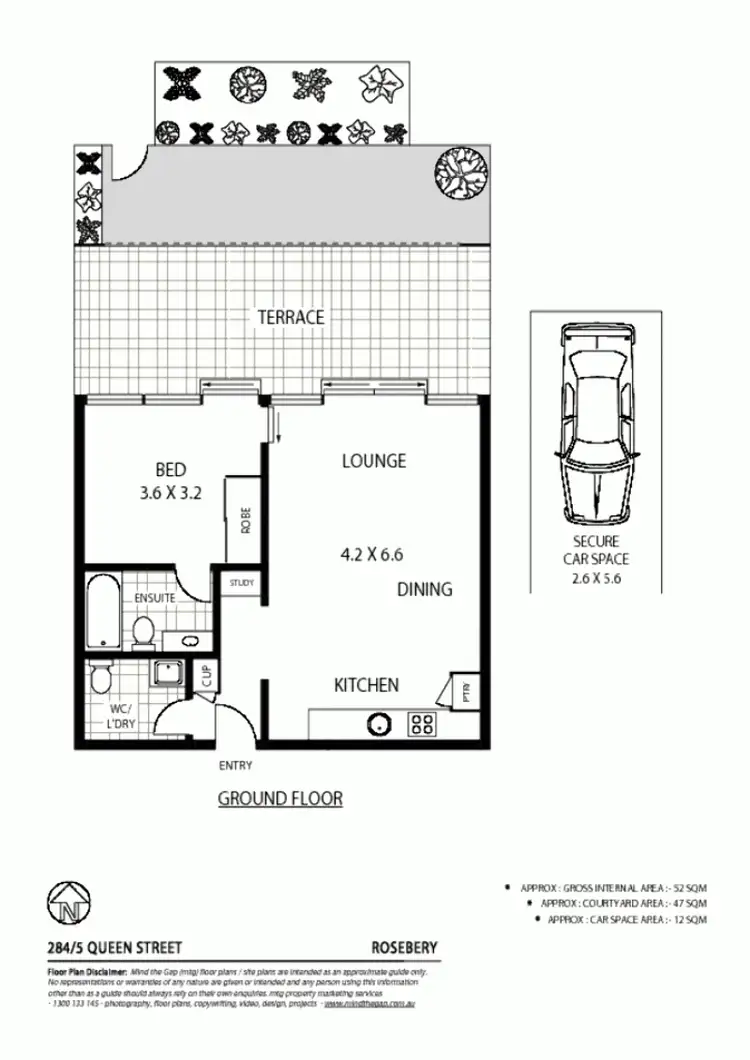 Floorplan of Homely apartment listing, 284/5 Queen St, Rosebery NSW 2018