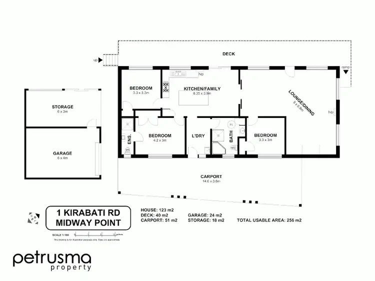 Floorplan of Homely house listing, 1 Kirabati Road, Midway Point TAS 7171