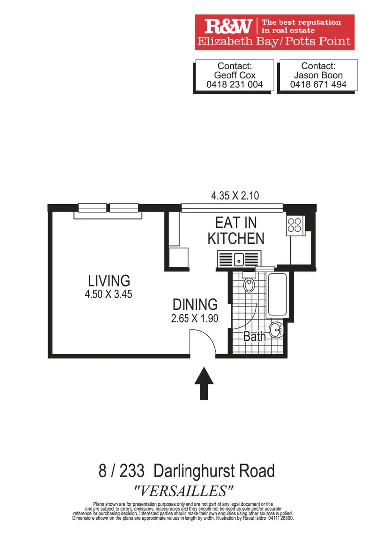 Floorplan of Homely studio listing, 8/233 Darlinghurst Road, Darlinghurst NSW 2010