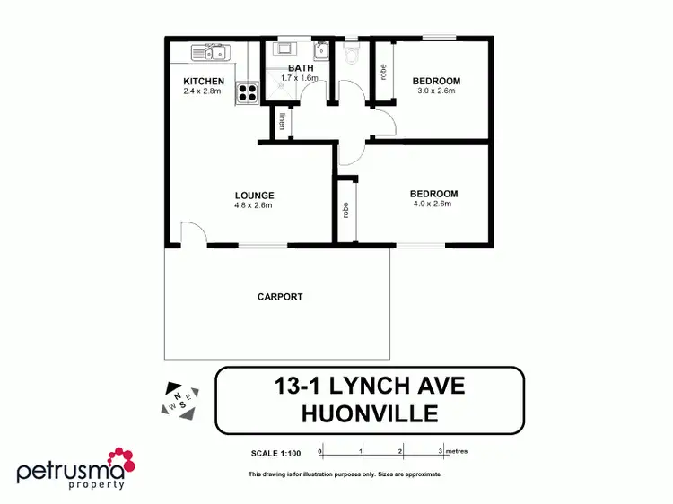 Floorplan of Homely unit listing, 13/1 Lynch Avenue, Huonville TAS 7109