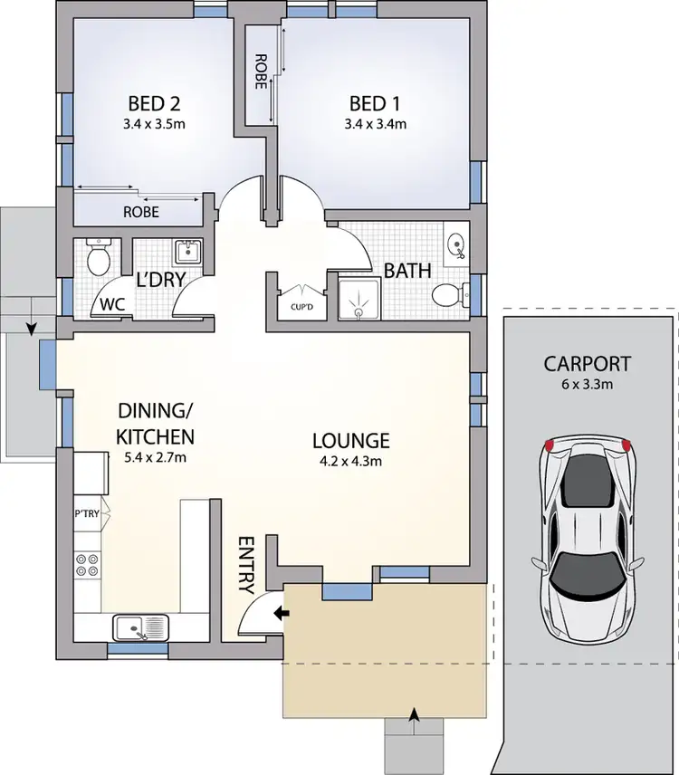 Floorplan of Homely retirement listing, 132/140 Hollinsworth Road, Marsden Park NSW 2765