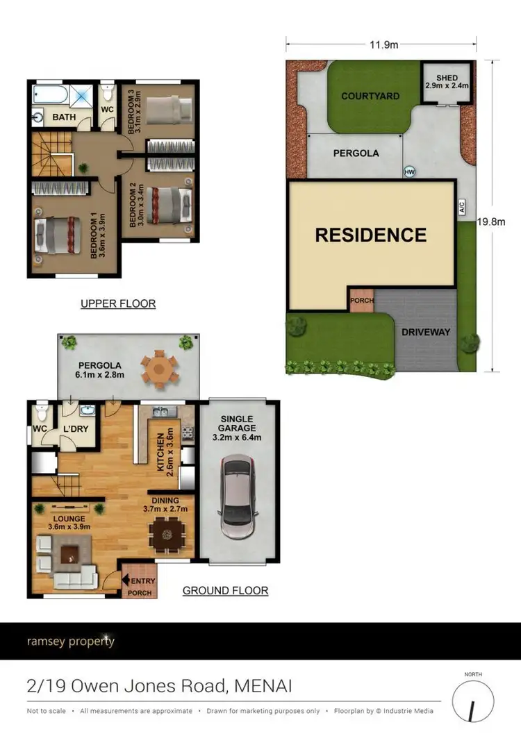 Floorplan of Homely townhouse listing, 2/19 Owen Jones Row, Menai NSW 2234