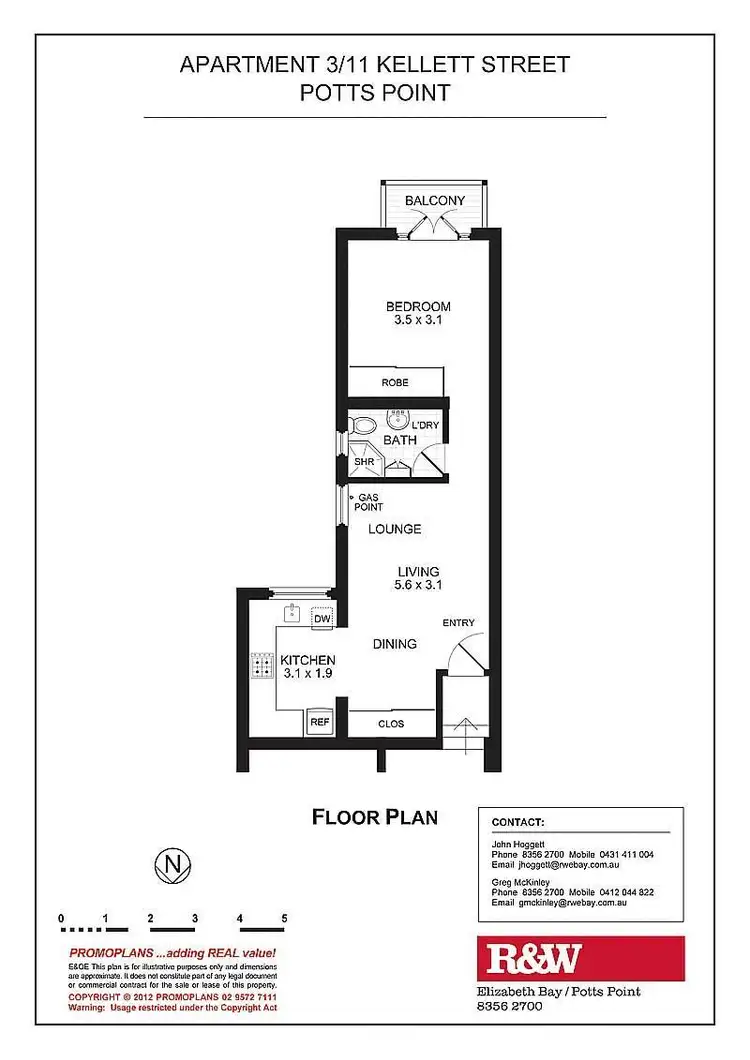 Floorplan of Homely apartment listing, 3/11 Kellett Street, Potts Point NSW 2011