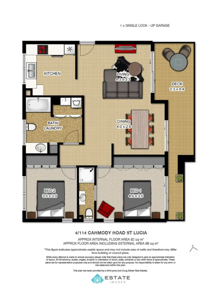 Floorplan of Homely unit listing, 4/114 Carmody Road, St Lucia QLD 4067