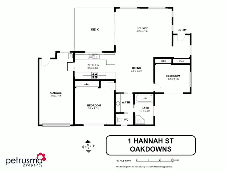 Floorplan of Homely house listing, 1 Hannah Street, Oakdowns TAS 7019