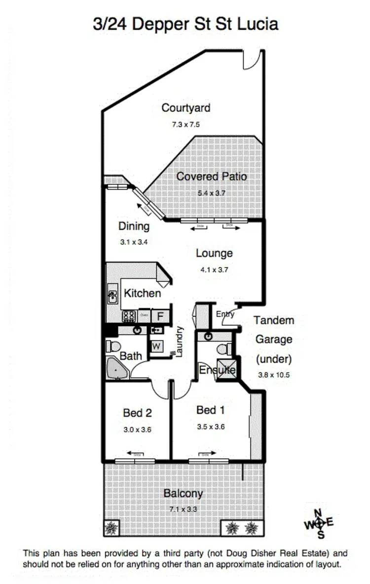 Floorplan of Homely unit listing, 3/24 Depper Street, St Lucia QLD 4067