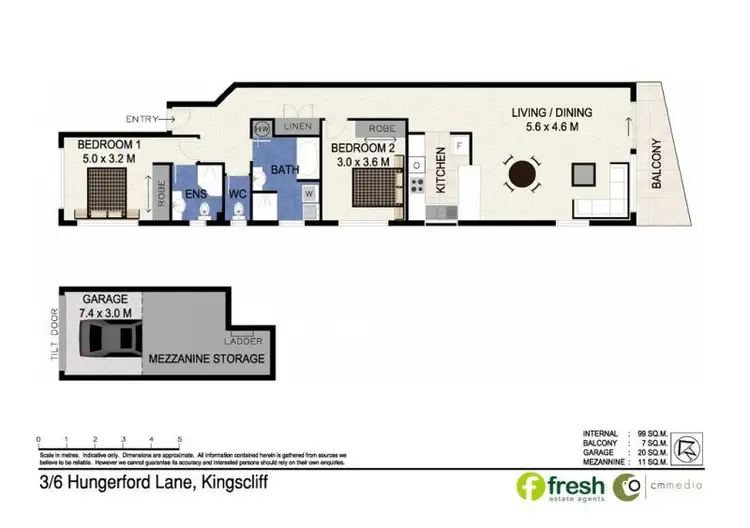 Floorplan of Homely unit listing, 3/6 Hungerford Lane, Kingscliff NSW 2487