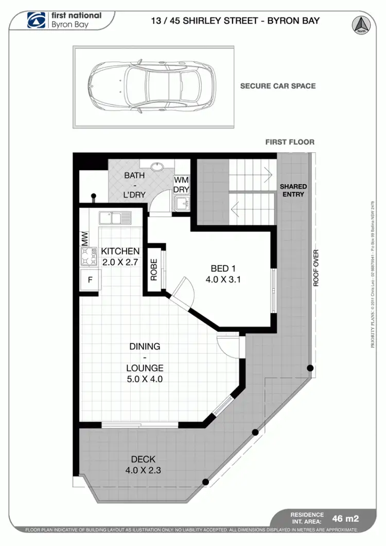 Floorplan of Homely apartment listing, 13/45 Shirley Street, Byron Bay NSW 2481