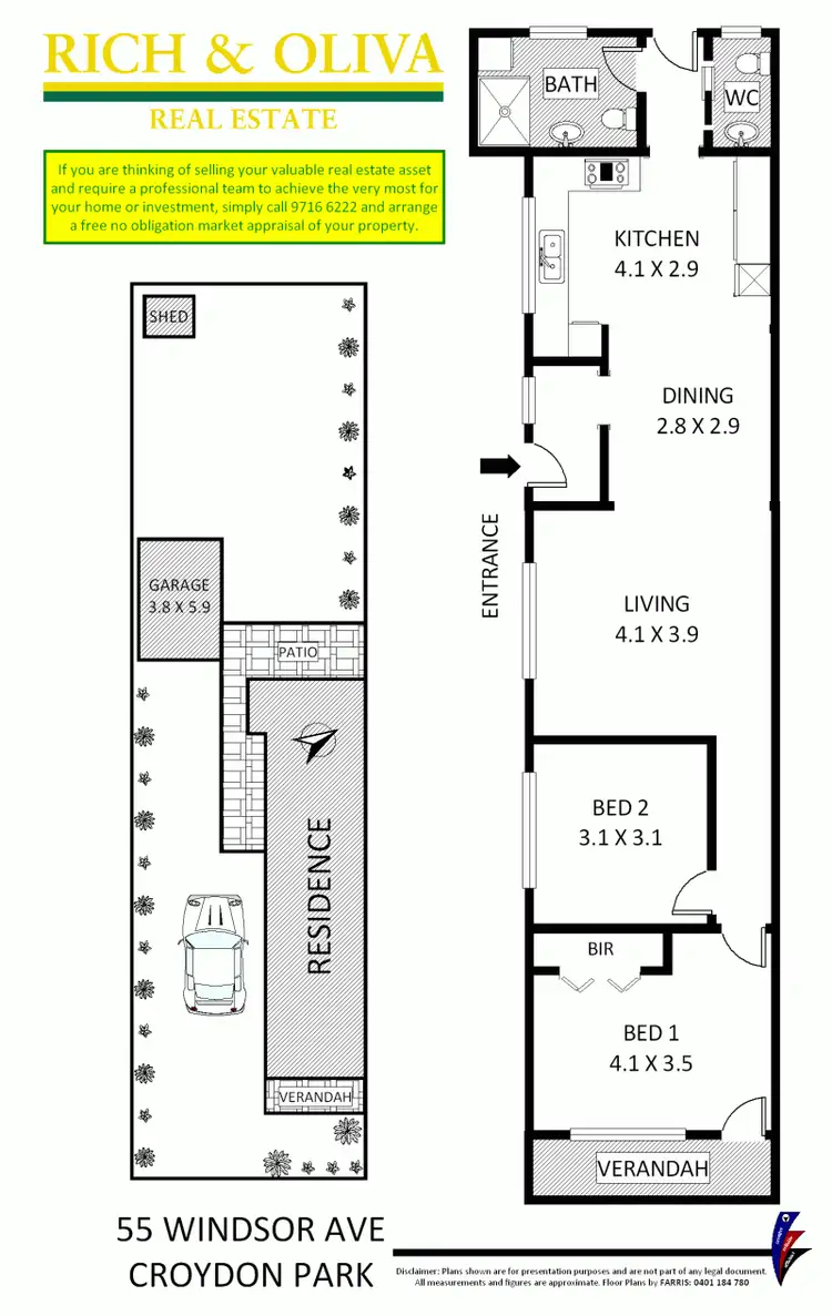 Floorplan of Homely semi-detached listing, 55 Windsor Avenue, Croydon Park NSW 2133