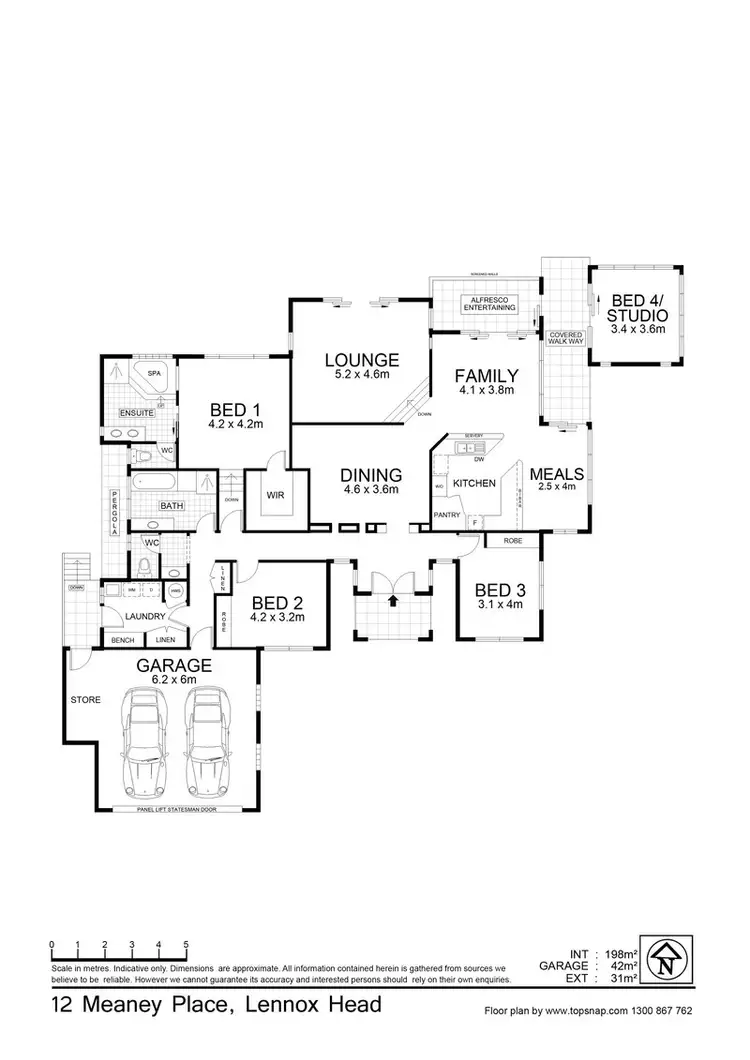 Floorplan of Homely house listing, 12 Meaney Place, Lennox Head NSW 2478