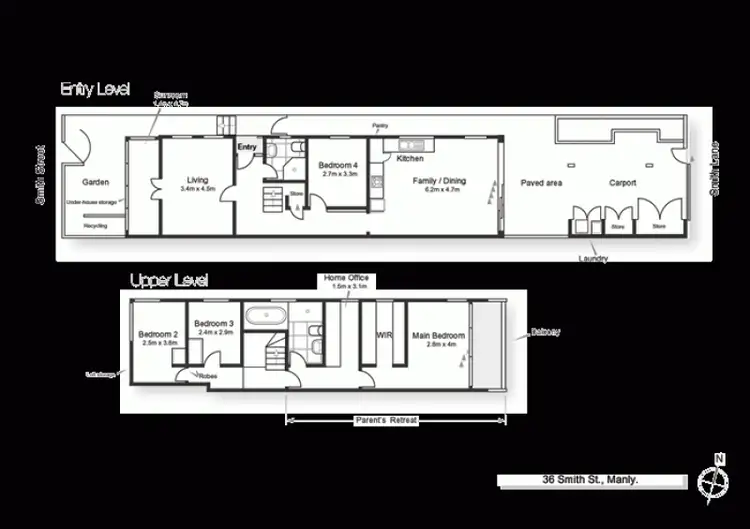 Floorplan of Homely semi-detached listing, 36 Smith Street, Manly NSW 2095