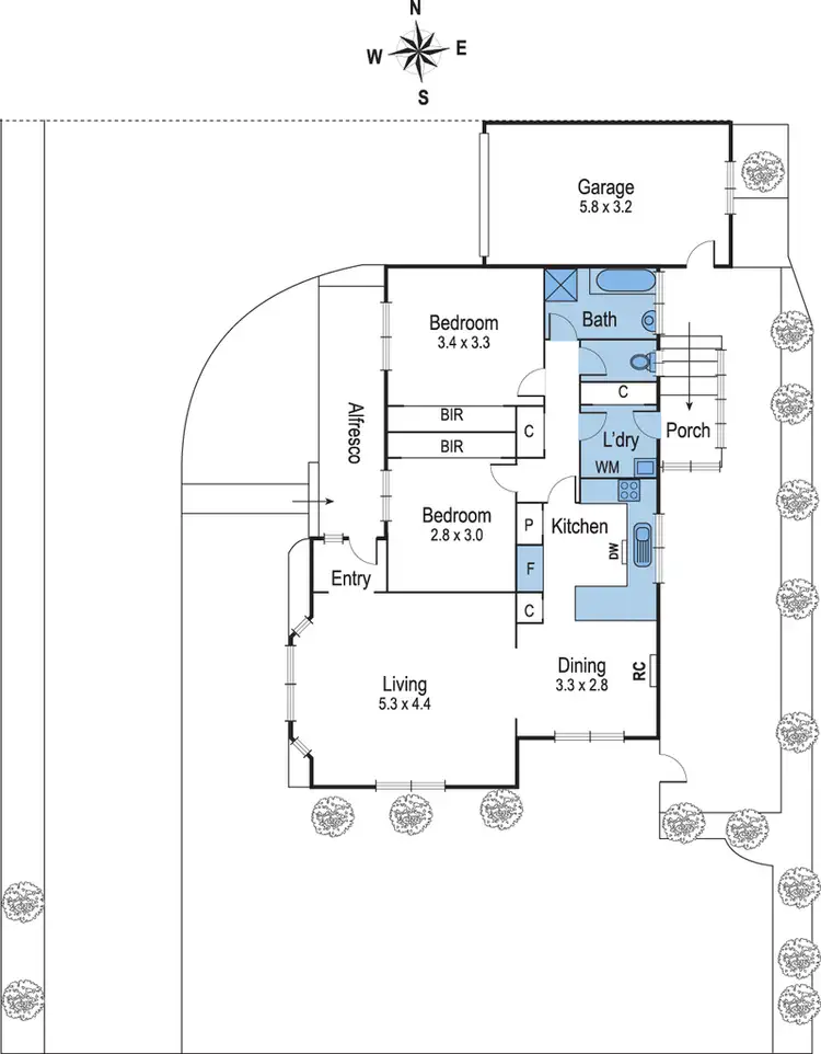 Floorplan of Homely unit listing, 1/22 Stinton Avenue, Newtown VIC 3220