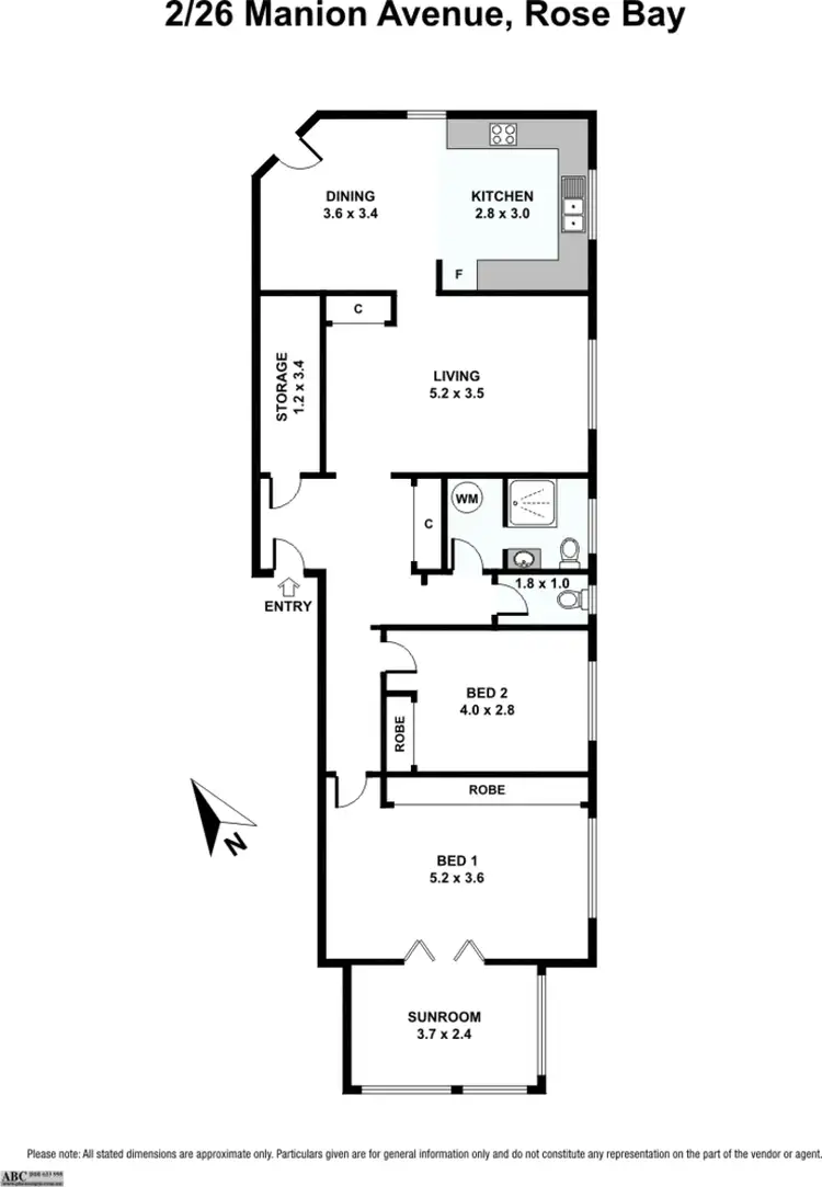 Floorplan of Homely apartment listing, 2/26 MANION AVENUE, Rose Bay NSW 2029