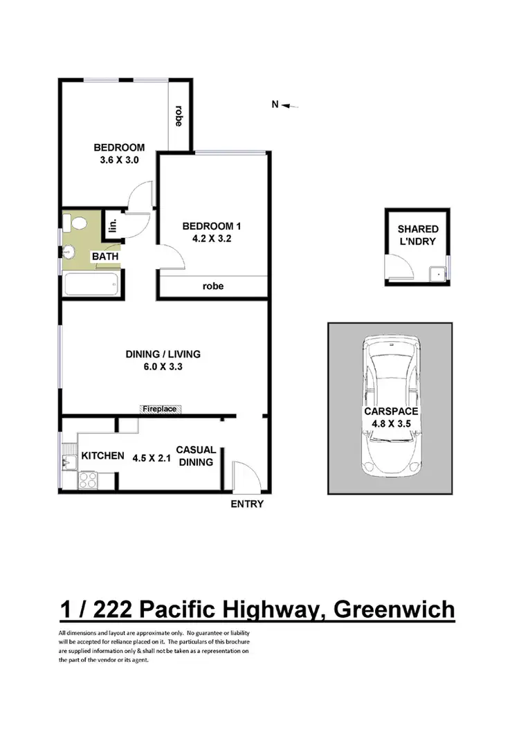 Floorplan of Homely apartment listing, 1/222 Pacific Highway, Greenwich NSW 2065