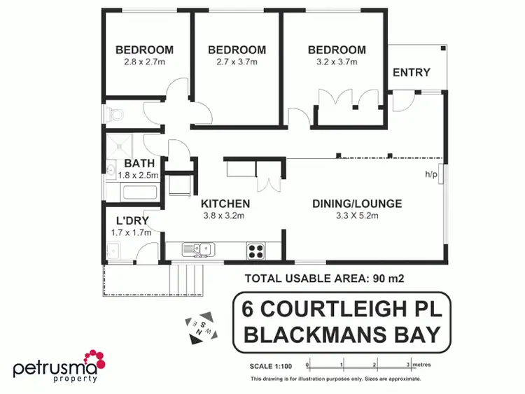 Floorplan of Homely house listing, 6 Courtleigh Place, Blackmans Bay TAS 7052