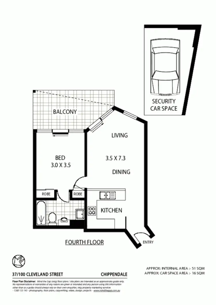 Floorplan of Homely apartment listing, 37/100 Cleveland St, Chippendale NSW 2008