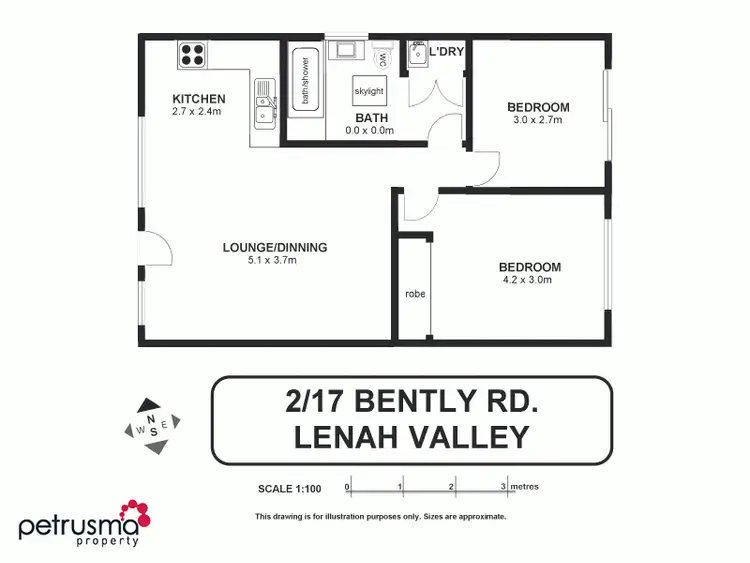 Floorplan of Homely unit listing, 2/17 Bentley Road, Lenah Valley TAS 7008