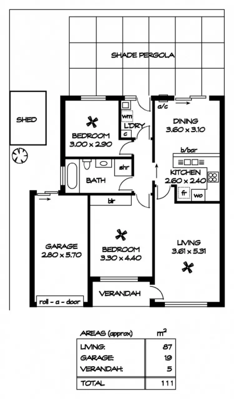 Floorplan of Homely unit listing, 1/48 Rellum Rd, Greenacres SA 5086