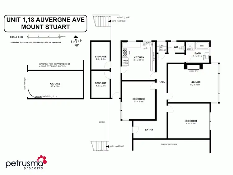 Floorplan of Homely unit listing, 1/18 Auvergne Avenue, Mount Stuart TAS 7000