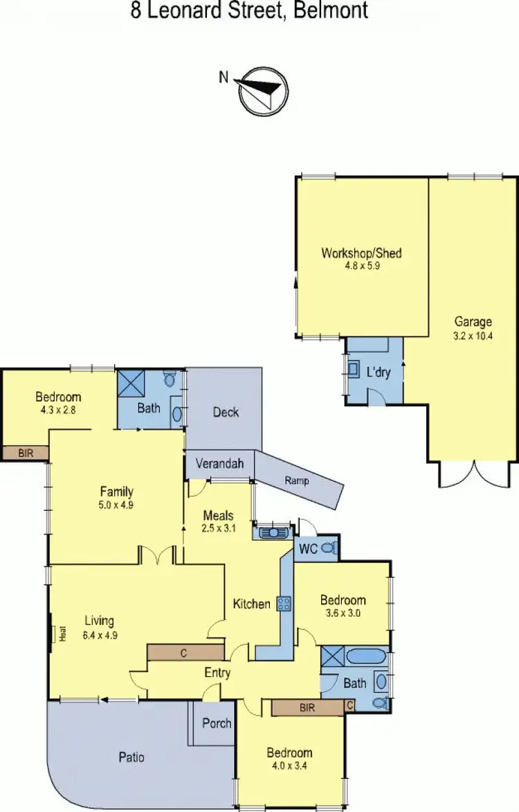 Floorplan of Homely house listing, 8 Leonard Street, Belmont VIC 3216