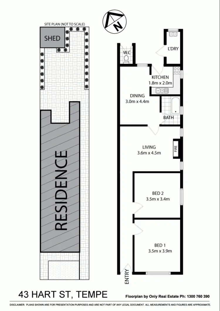 Floorplan of Homely house listing, 43 Hart St, Tempe NSW 2044