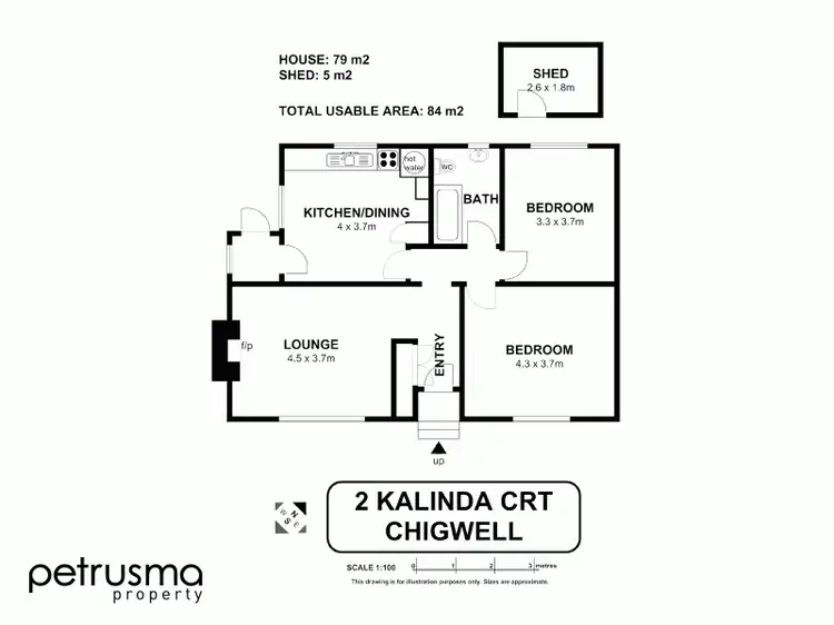 Floorplan of Homely house listing, 2 Kalinda Court, Chigwell TAS 7011
