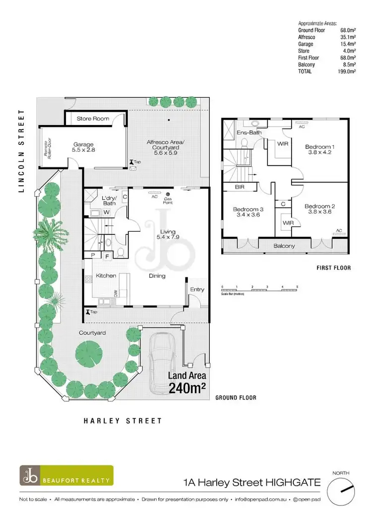 Floorplan of Homely terrace listing, 1A Harley Street, Highgate WA 6003