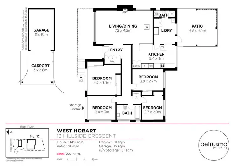 Floorplan of Homely house listing, 12 Hillside Crescent, West Hobart TAS 7000