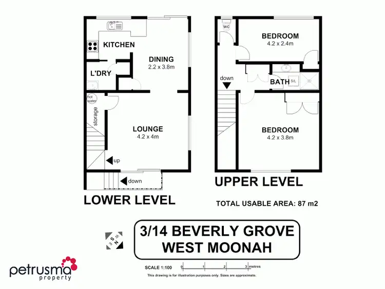 Floorplan of Homely unit listing, 3/14 Beverley Grove, West Moonah TAS 7009