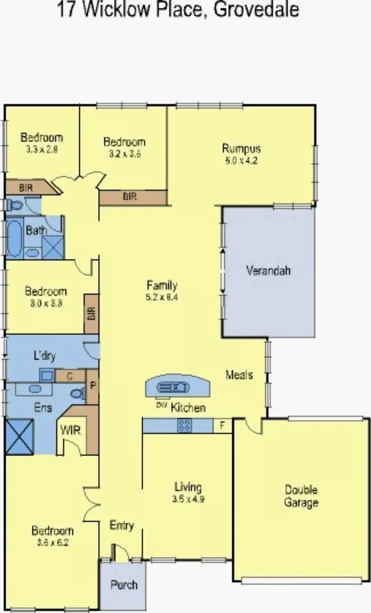 Floorplan of Homely house listing, 17 Wicklow Place, Grovedale VIC 3216