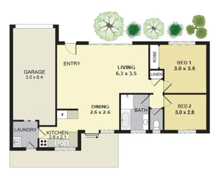 Floorplan of Homely villa listing, Villa 2/1-3 Gordon Avenue, Ingleburn NSW 2565