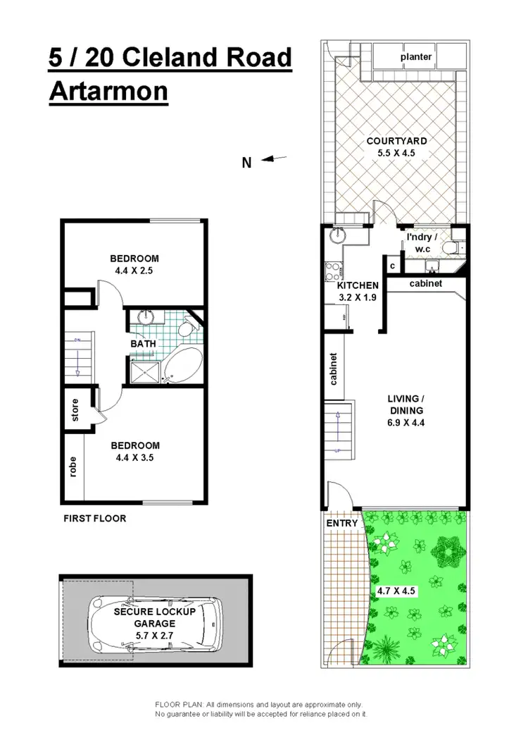 Floorplan of Homely townhouse listing, 5/20 Cleland Road, Artarmon NSW 2064