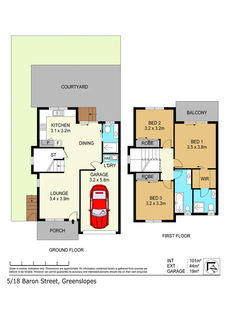 Floorplan of Homely townhouse listing, 5/18 Baron Street, Greenslopes QLD 4120