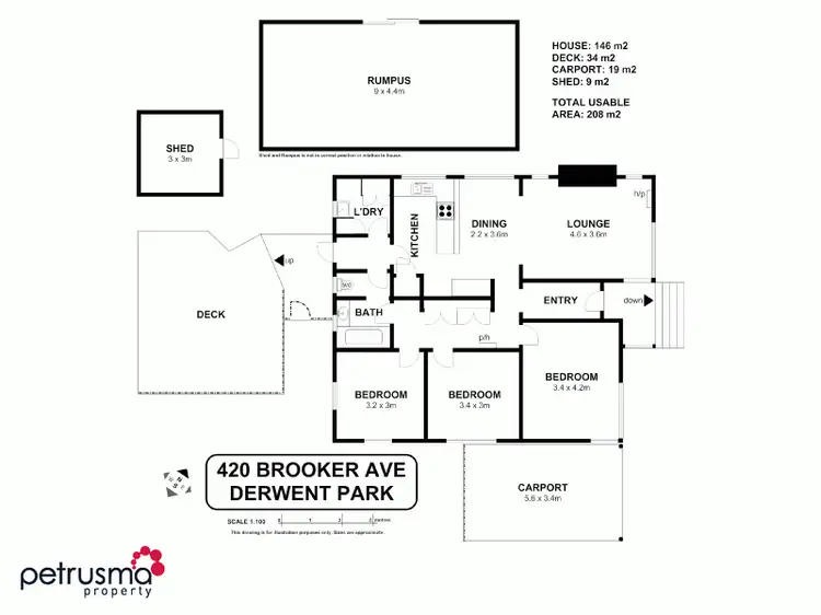 Floorplan of Homely house listing, 420 Brooker Highway, Derwent Park TAS 7009