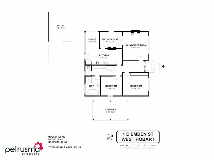 Floorplan of Homely house listing, 1 D'emden Street, West Hobart TAS 7000