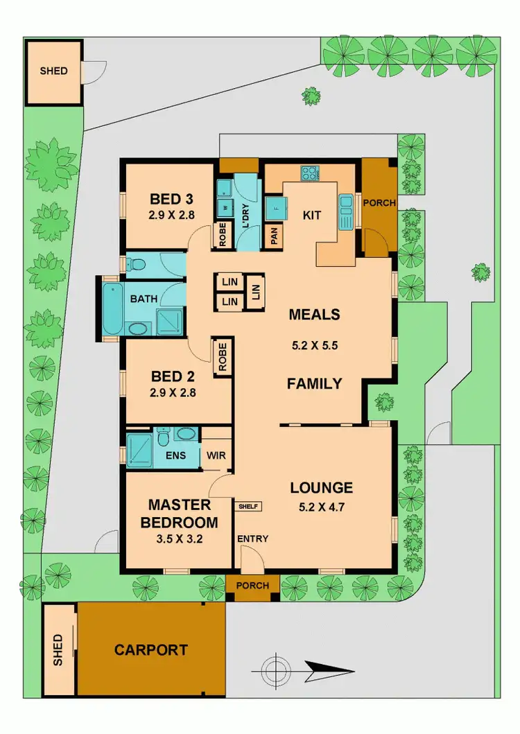 Floorplan of Homely unit listing, 3/37A GEORGE STREET, Kilmore VIC 3764