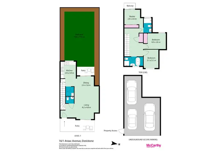 Floorplan of Homely townhouse listing, 16/1 Anzac Avenue, Denistone NSW 2114