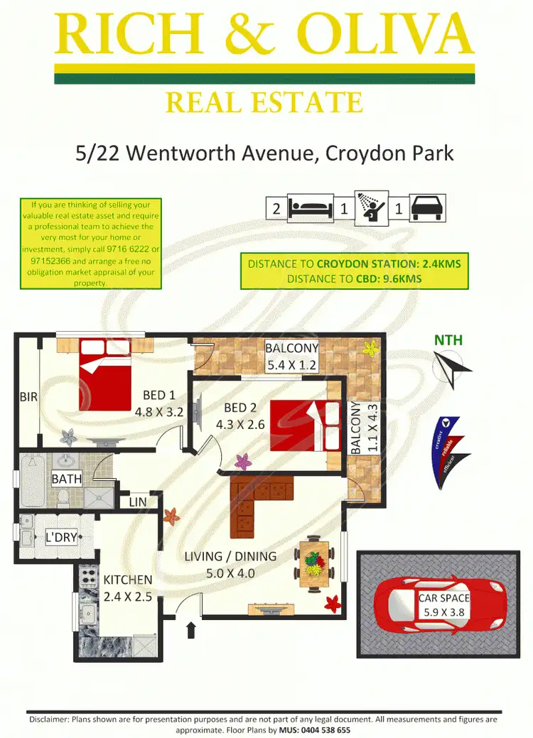 Floorplan of Homely apartment listing, 5/22 Wentworth Street, Croydon Park NSW 2133
