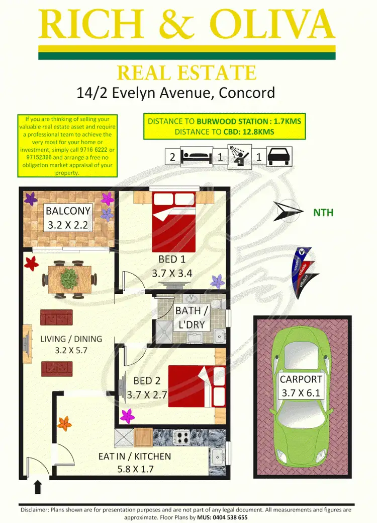 Floorplan of Homely apartment listing, 14/2 Evelyn Avenue, Concord NSW 2137